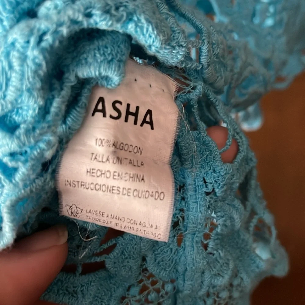 Asha Brand Turquoise Lace Sleeveless Top - Picture 2 of 3